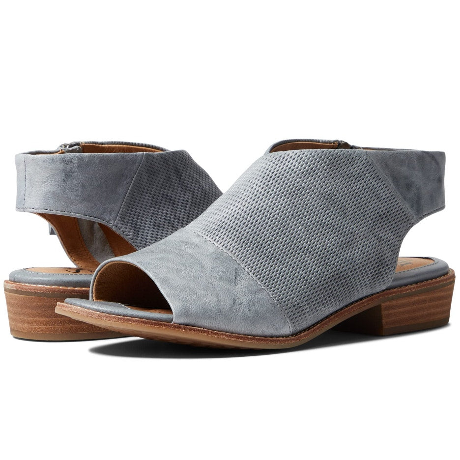 SOFFT Womens Natalia Heeled Sandals Size 7.5 M Grey Blue Suede NWOB