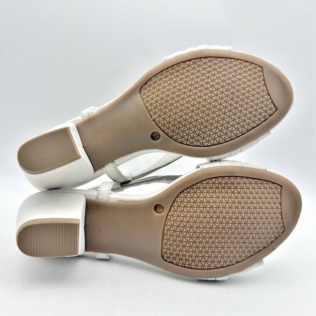 Coldwater Creek Womens Clarissa Slingback Sandals Size 6.5 White Leather NWOB