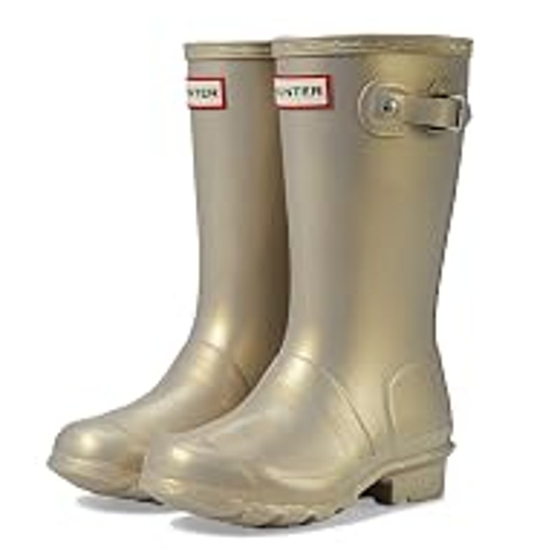 Hunter Girls Original Nebula Rain Boots Size 6 EU 37 Pale Gold Waterproof NWOB