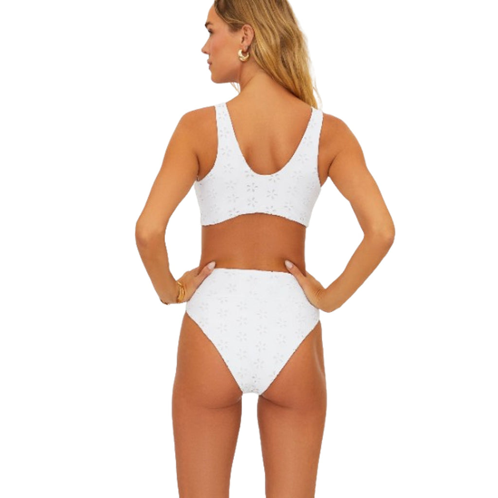 BEACH RIOT Women's Hazel Eyelet Bikini Bottom XS White Magnolia NWT