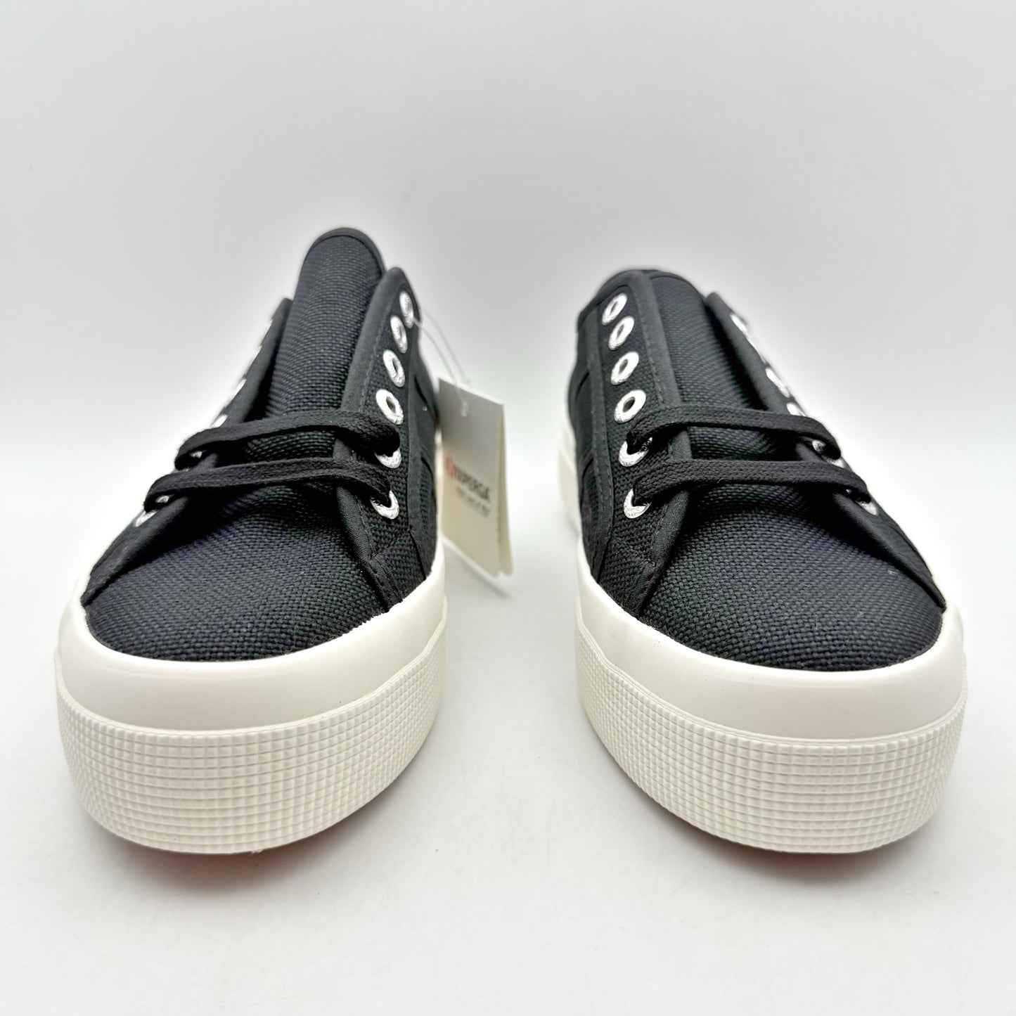 Superga Womens 2740 Platform Sneakers EU 38 US 7.5 Black Canvas NIB