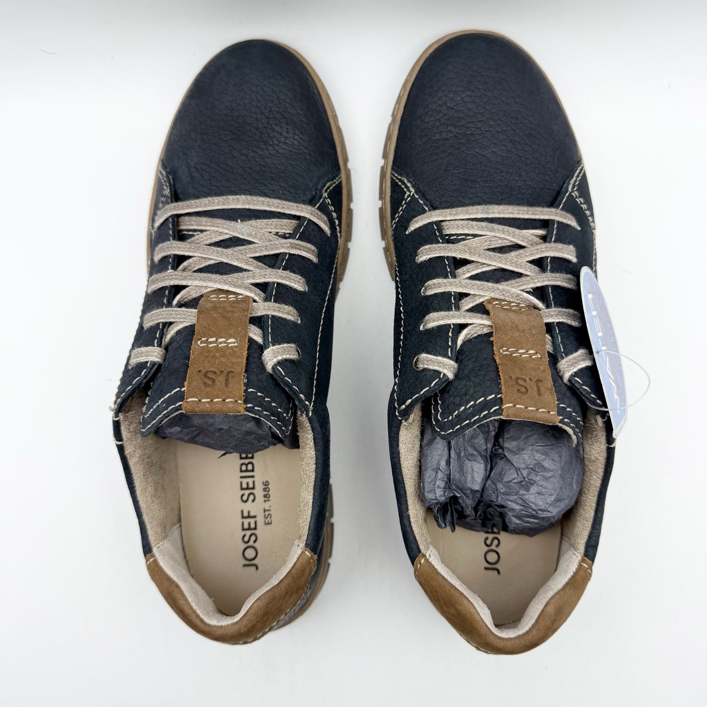 Josef Seibel Womens Steffi 62 Sneaker EU 40 US 9-9.5 Blue Leather Waterproof NIB