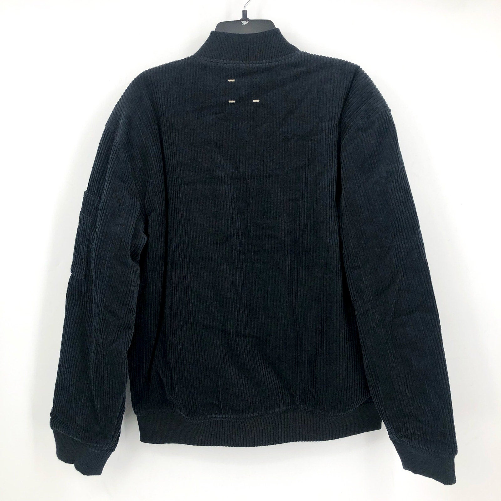 LABEL Unisex Go-To Corduroy Bomber Jacket XL Black Full Zip Long Sleeve NWT