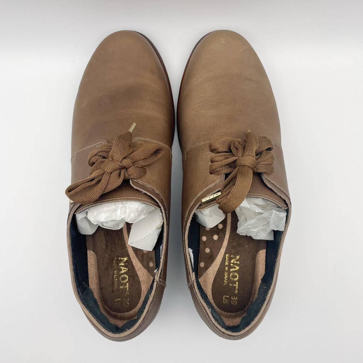 Naot Women's Blizzard Oxford Shoes Size US 8 EU 39 Brown Leather NIB