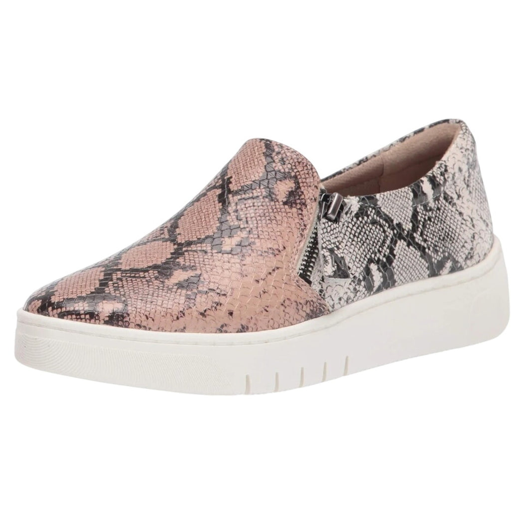 Naturalizer Womens Hawthorn Sneakers Size 7 Wide Tan Snake Leather Slip On NIB
