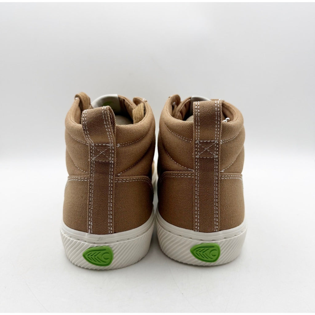 Cariuma OCA High Top Sneakers Mens 9 Womens 10.5 Tan Brown Canvas Contrast NIB