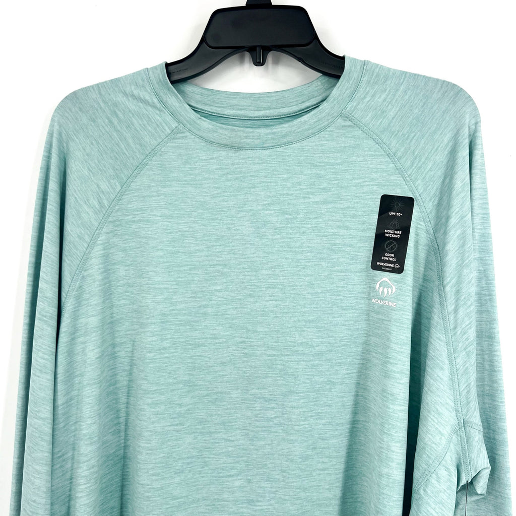 WOLVERINE Mens Sun-Stop Eco Long Sleeve Tshirt XXL Aqua Green Performance NWT