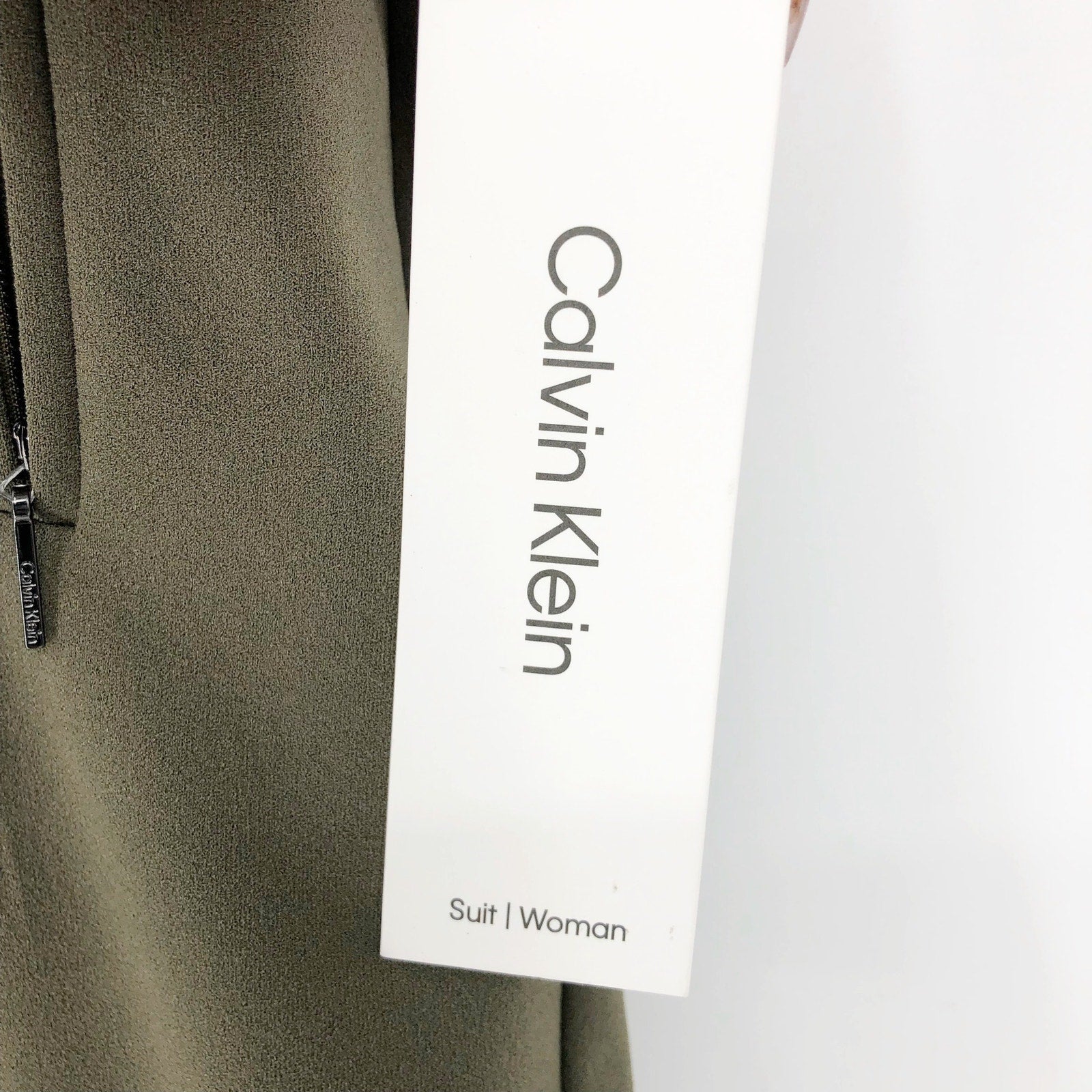 CALVIN KLEIN Women Mid-Rise Pull-On Slim Straight Pants Green 22W