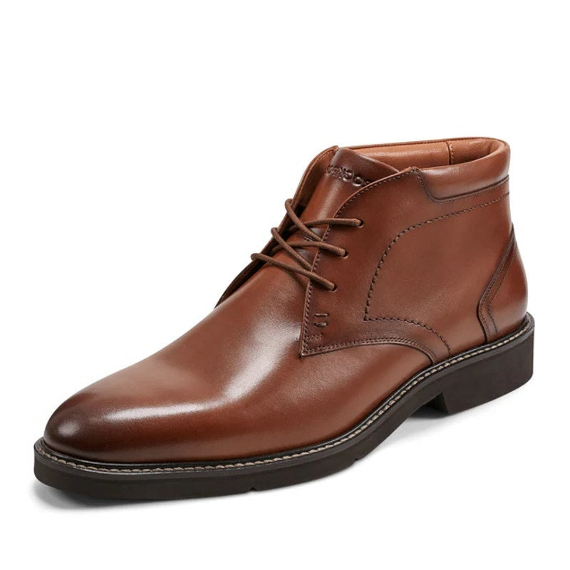 Rockport Mens Flynn Lace-up Ankle Boots US 9.5 XW EU 43 Brown Leather NIB