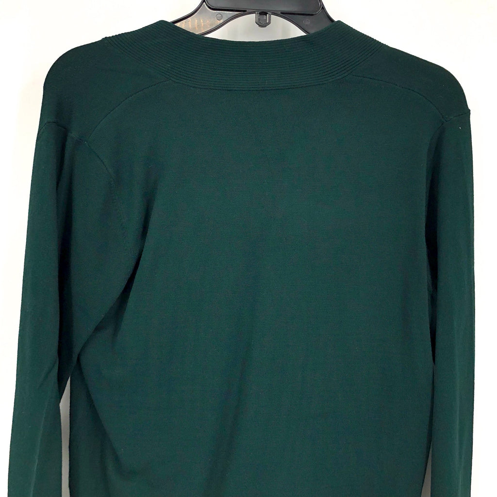 ELLIOTT LAUREN Womens Marella Fitted Sweater Large Evergreen Twist Detail NWT