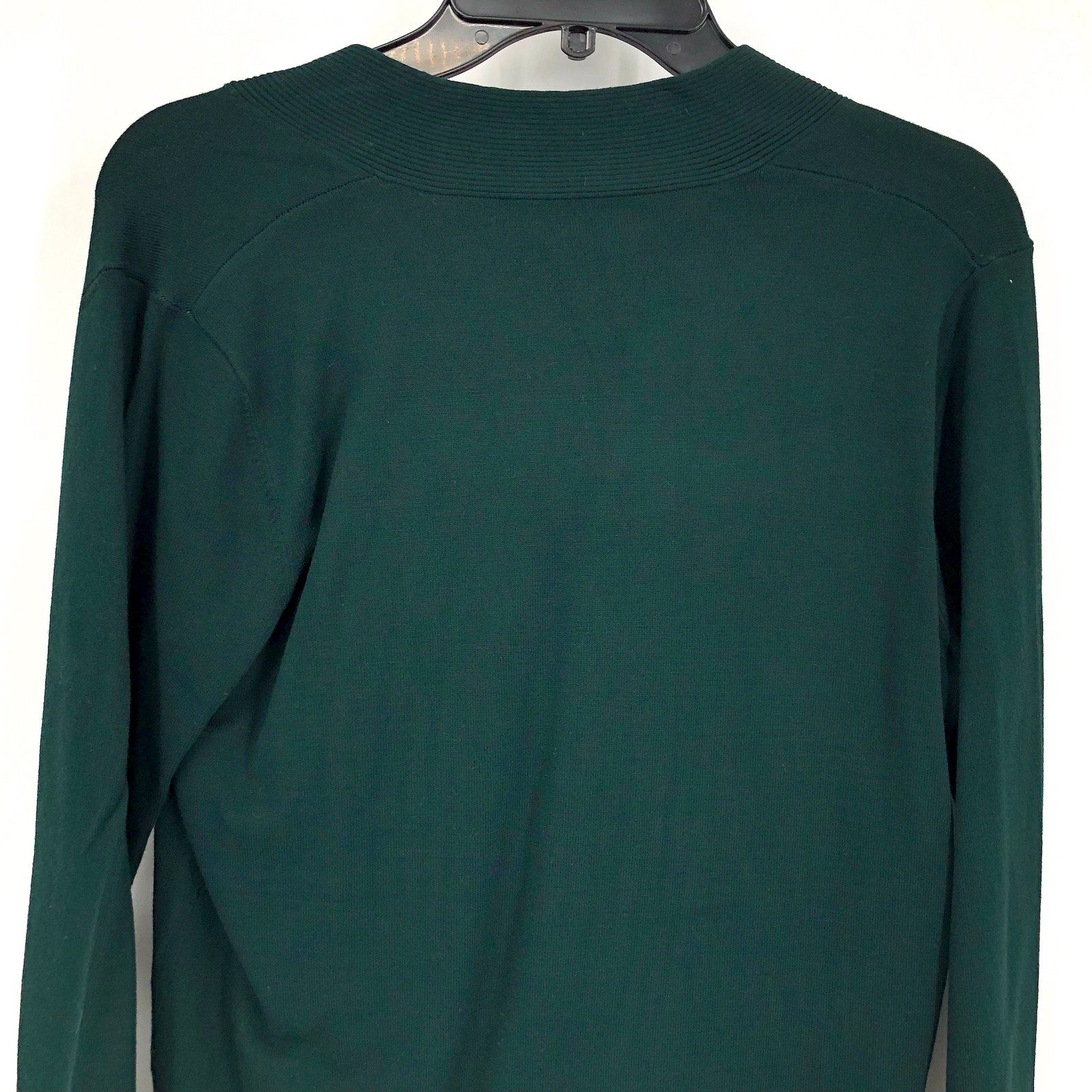 ELLIOTT LAUREN Womens Marella Fitted Sweater Large Evergreen Twist Detail NWT