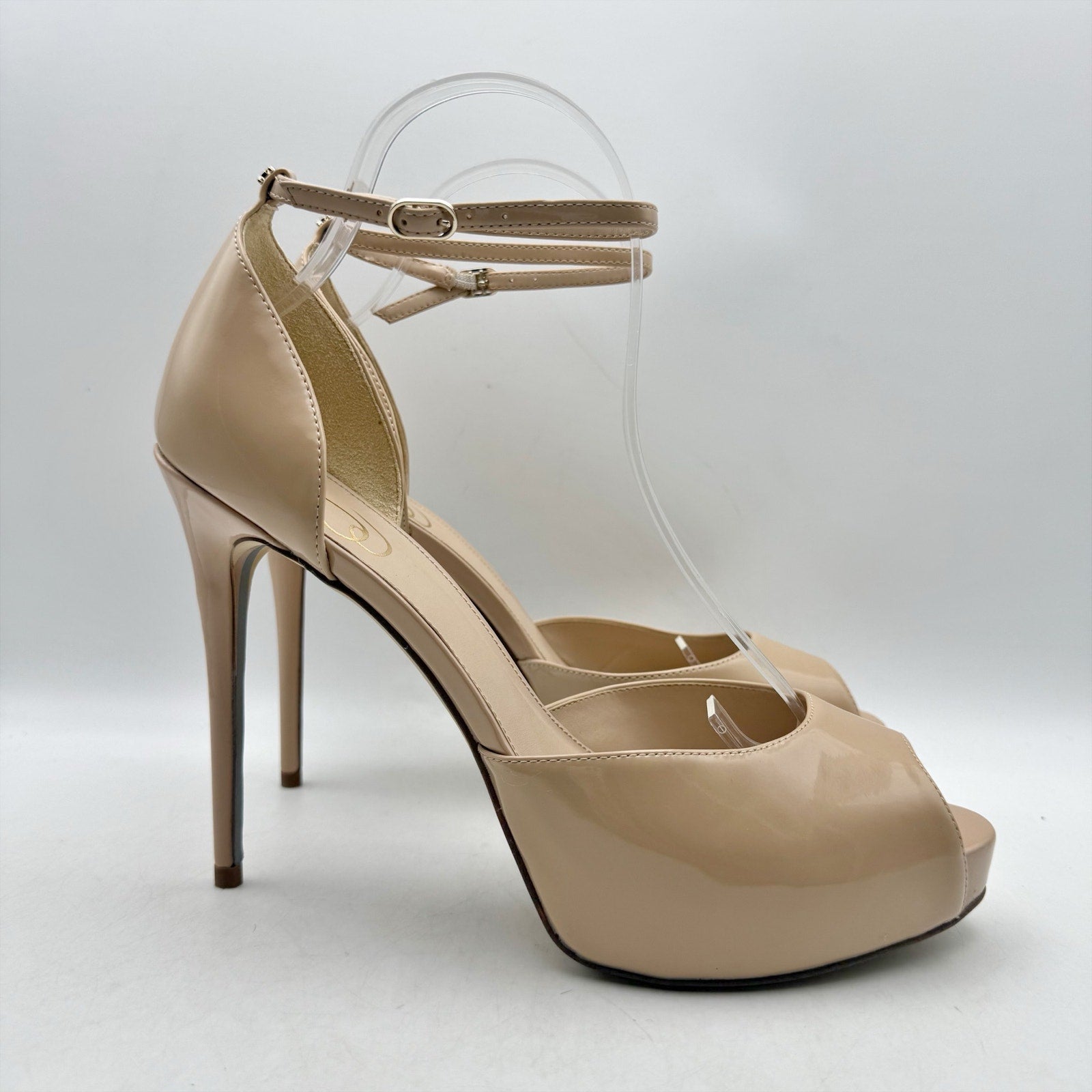 Sam Edelman Womens Florencia Heels Size 10.5 Nude Patent Leather Stiletto NWOB