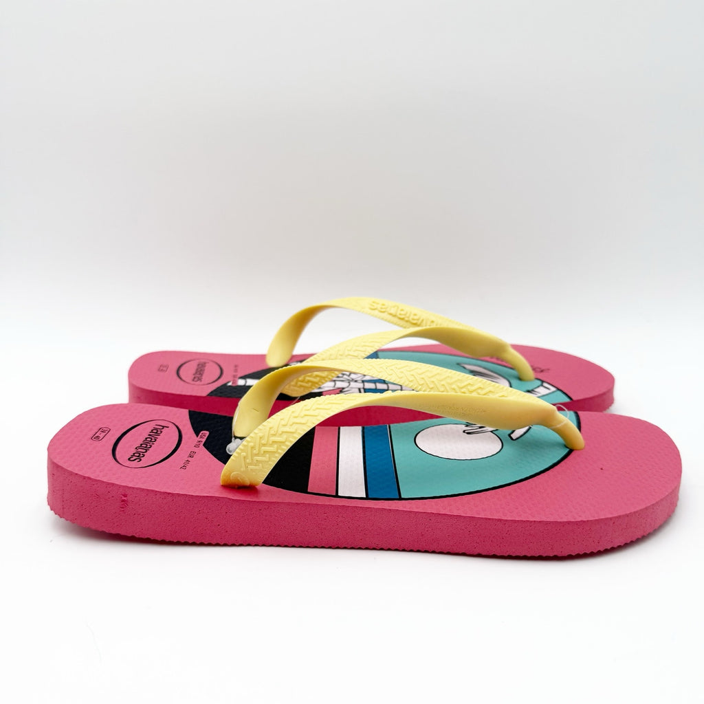 Havaianas Womens Top Vibes Flip Flops US 9-10 EU 39-40 Pink Tropical NWOB