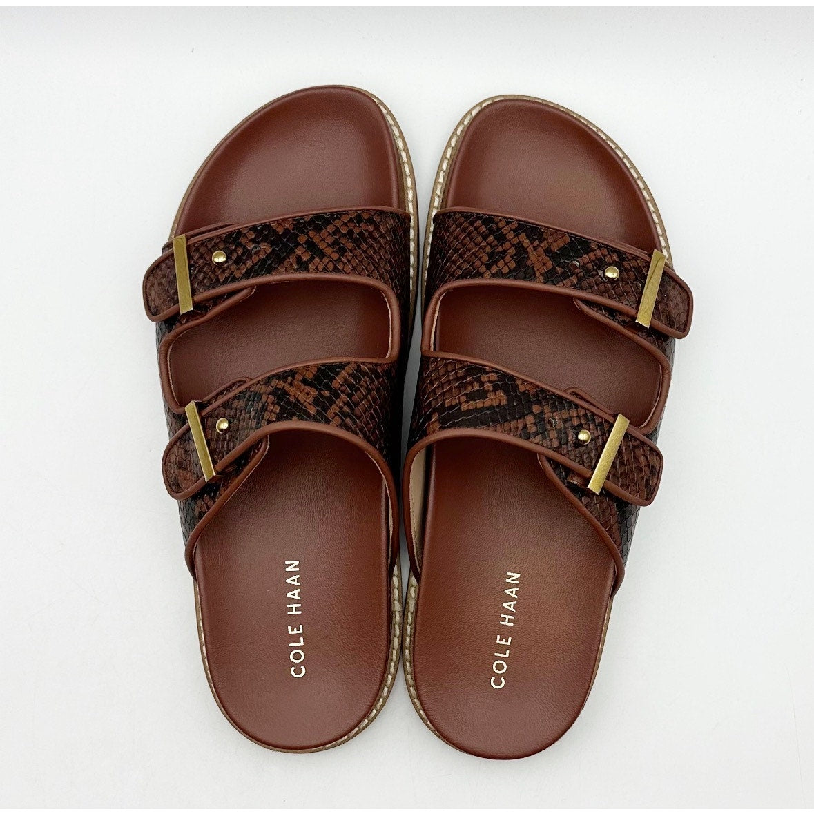Cole Haan Womens Marisol Sandals Size 7.5 B EU 38 Black Leather Flats NIB