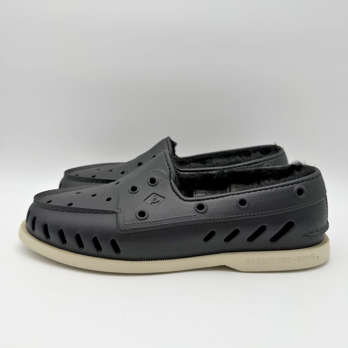 Sperry Mens Original Float Cozy Boat Shoes Size 10 EU 43 Black NWOB