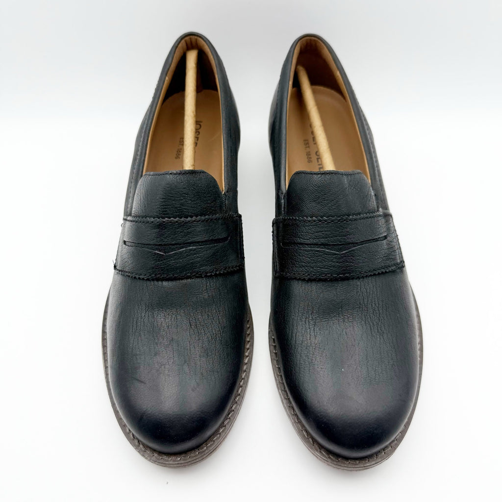 Josef Seibel Womens Sienna 96 Loafers EU 37 US 6.5 Black Washed Leather Shoe NIB