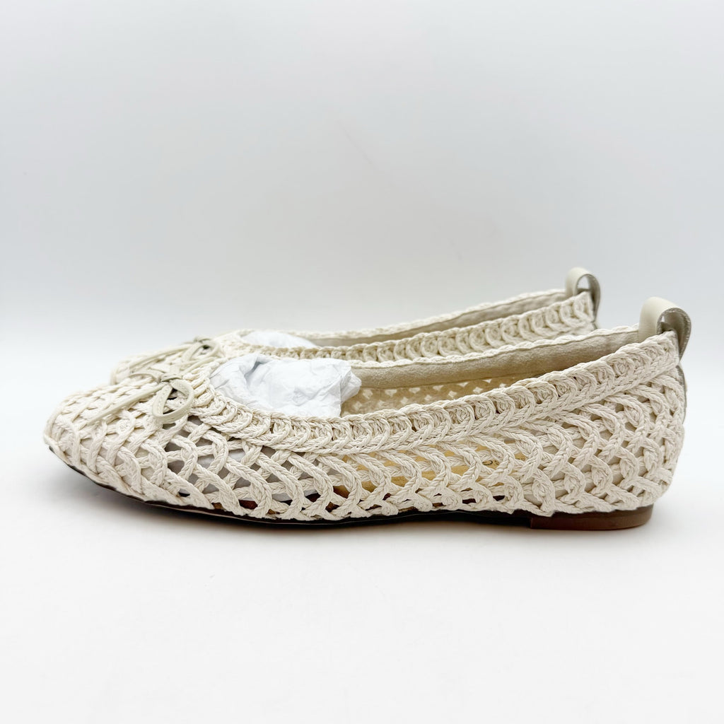 Kelsi Dagger Brooklyn Womens Frankie Flats US 8.5 EU 39 White Crochet NWOB