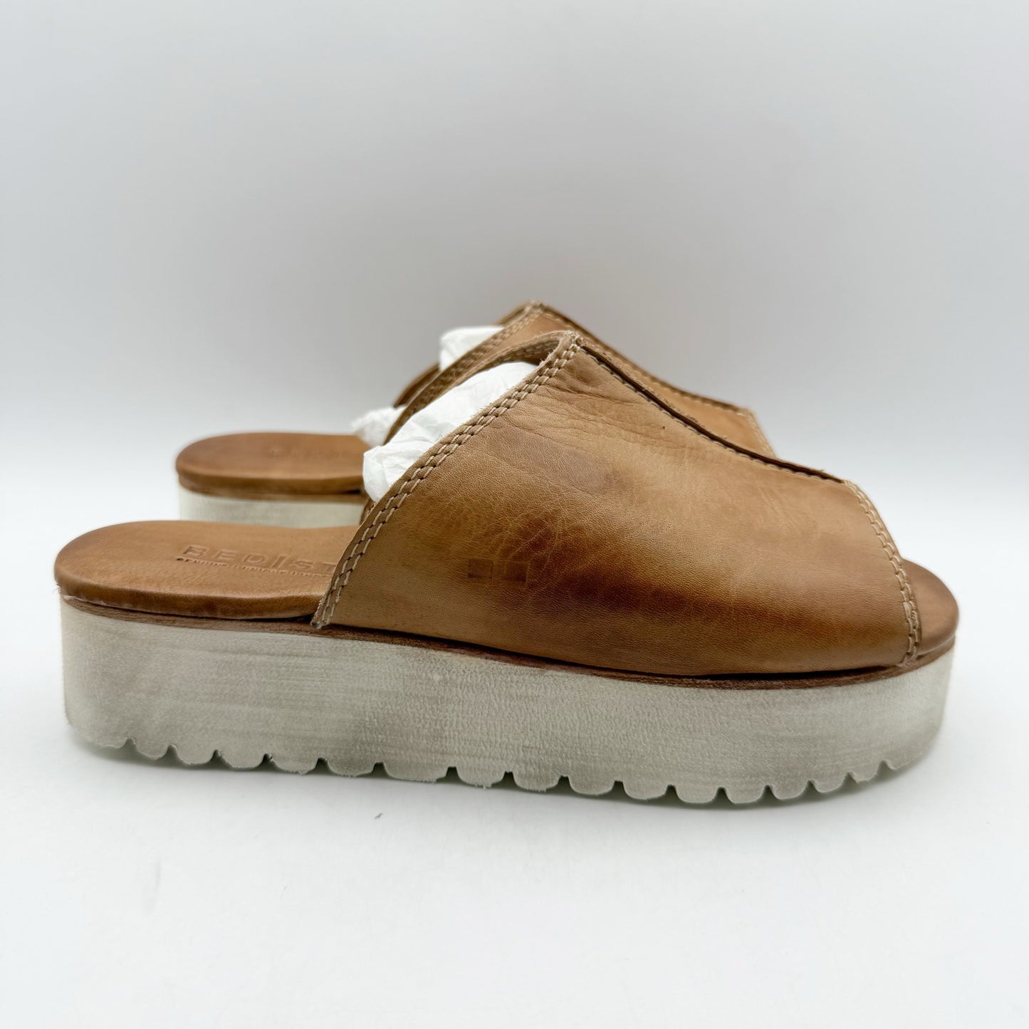 Bed Stu Womens Fairlee II Platform Sandals US 7 EU 37 Tan Rustic Leather NIB