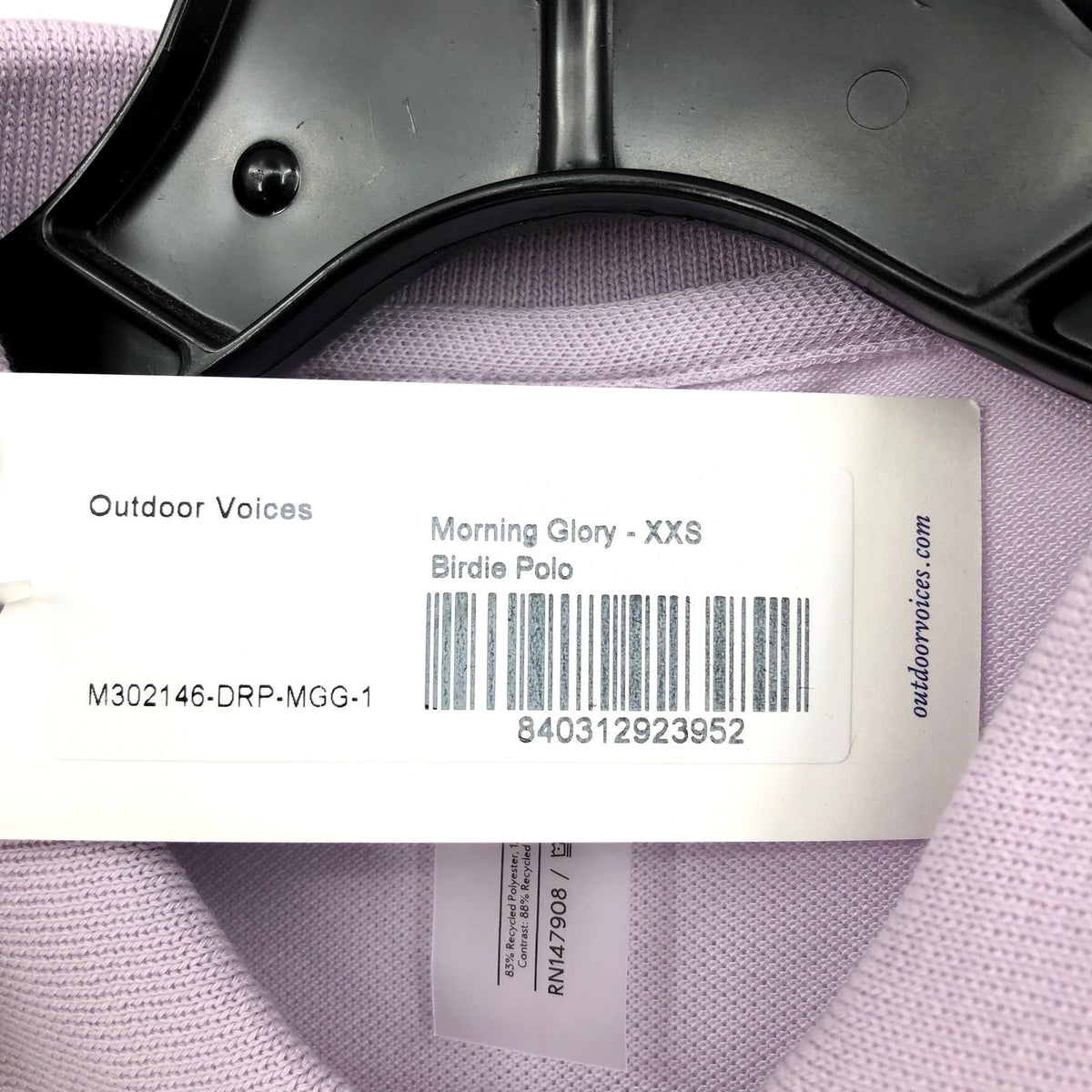 OUTDOOR VOICES Men's Birdie Polo XXS Light Purple Lavender Short Sleeve NWT