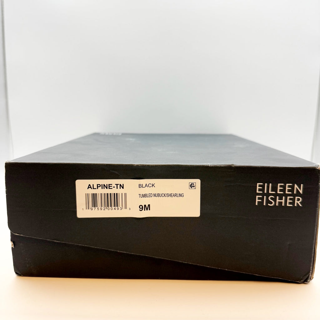 Eileen Fisher Women’s Alpine Ankle Boots Size 9 Black Leather Lace Up Wedge NIB