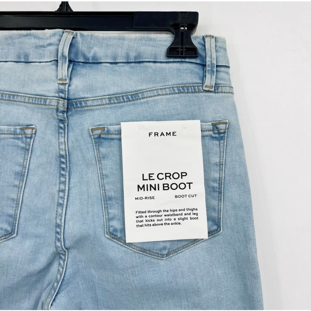 FRAME Womens Le Crop Mini Boot Cut Jeans Size 27 US 4 Atwood Light Wash Blue NWT