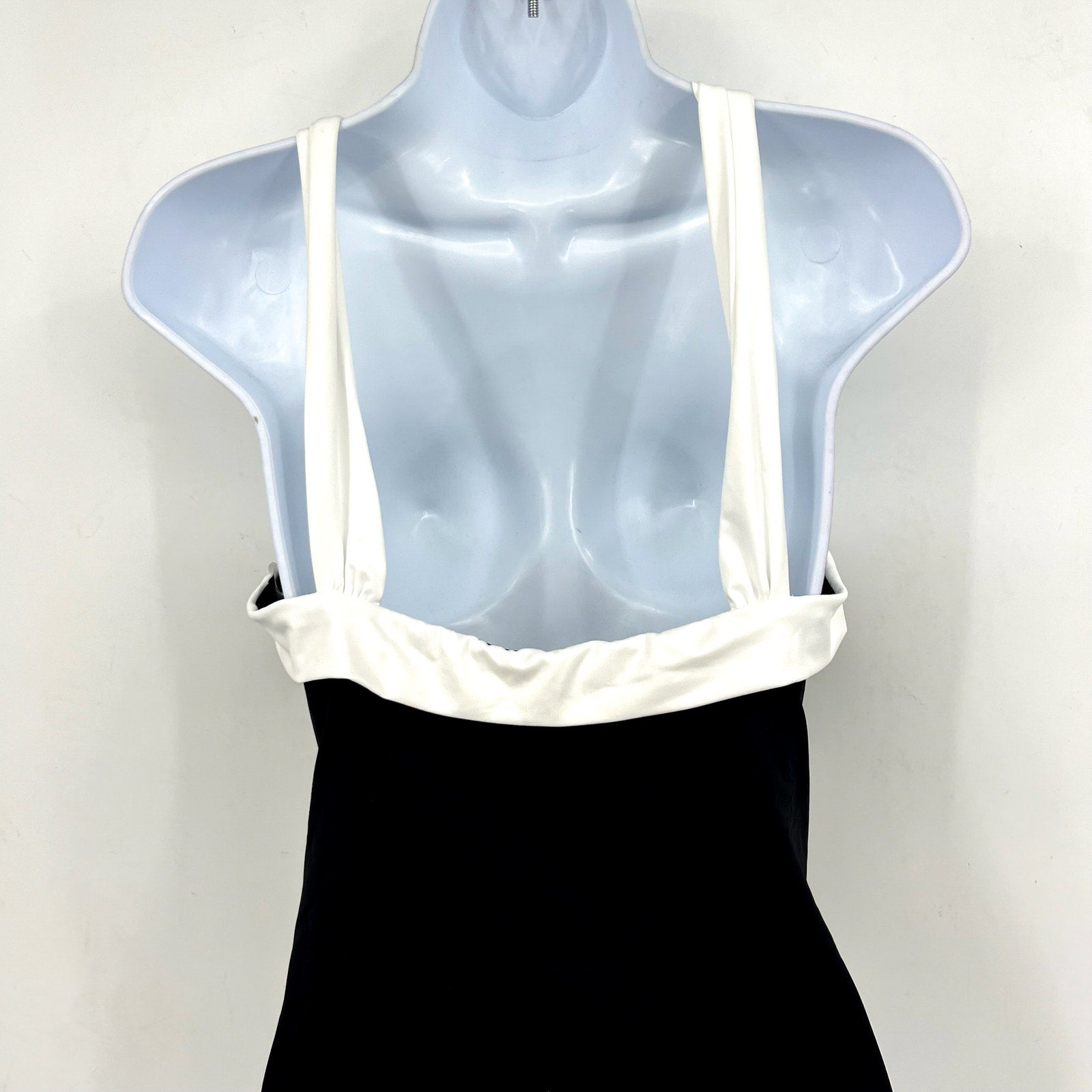LAUREN RALPH LAUREN Bel Air One Piece Swimsuit Size 16 Black Cross High Neck NWT