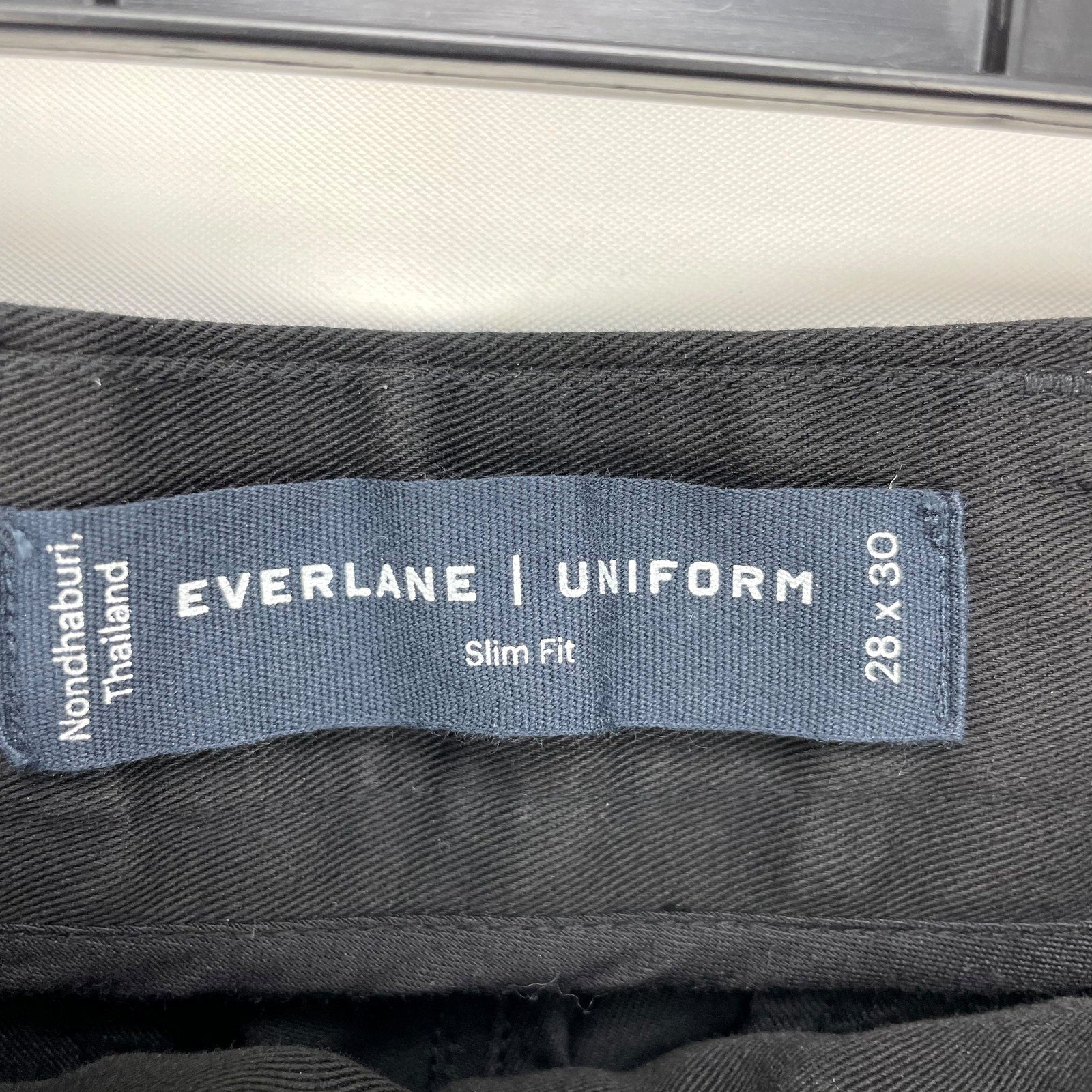 Everlane Mens Uniform Performance Chino 28x30 Black Slim Fit