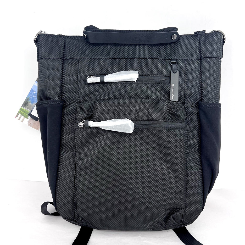 SHERPANI Soleil Anti-theft Convertible Backpack Tote Large Black Carbon NWT