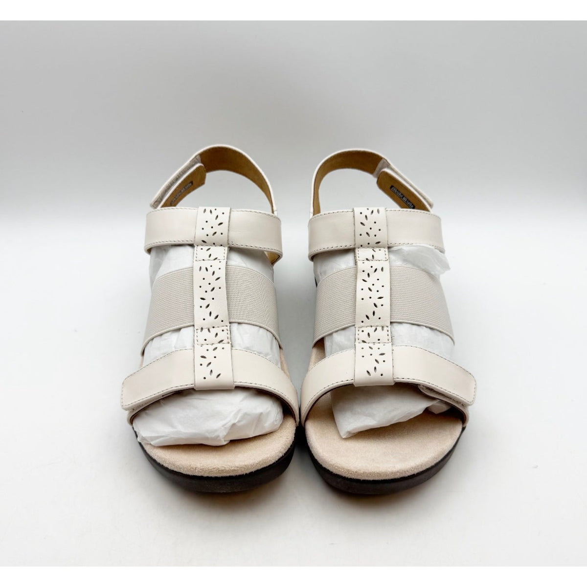 Spenco Womens Anabel Hook & Loop Sandal Size 7.5 Wide Bridal Blush Cream NIB