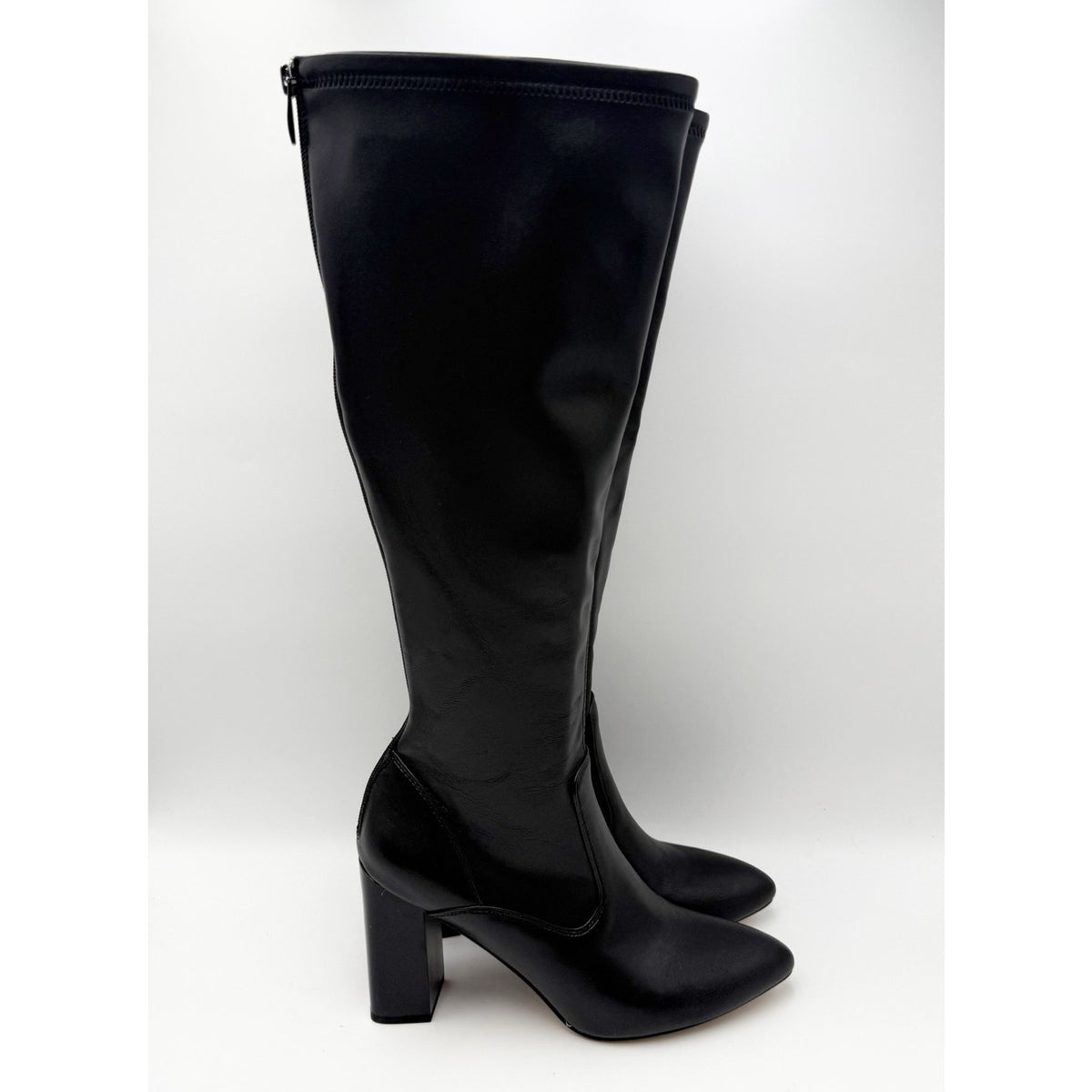 Franco Sarto Womens Katherine Knee High Boots Size 8 M WIDE CALF Black Heels NIB