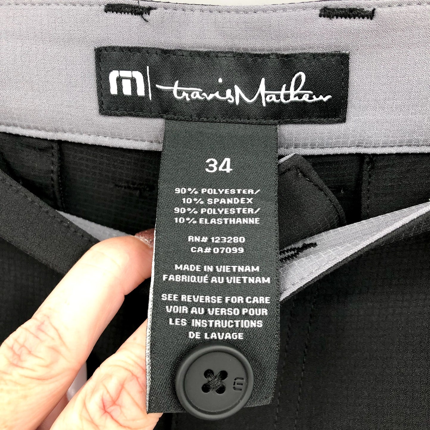 TRAVIS MATHEW Men's Starnes 9" Chino Shorts Size 34 Black Heater Series NWT