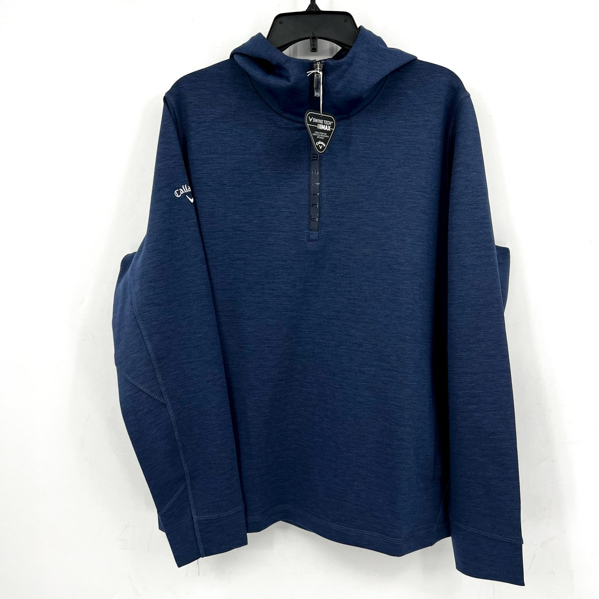 Callaway Mens Aquapel Quarter Zip Golf Hoodie Medium Navy Blue Sweatshirt NWT