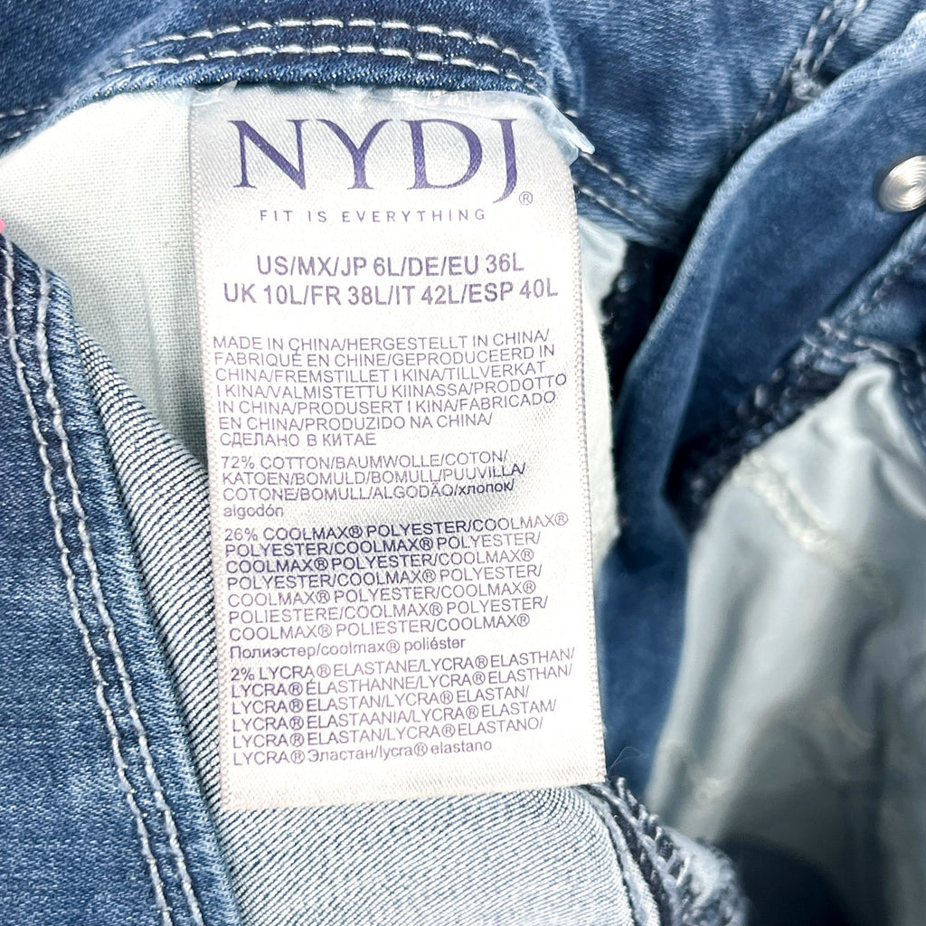 NYDJ Womens Cool Embrace Major Wide Leg Capri Jeans Size 6L Compass Blue NWT