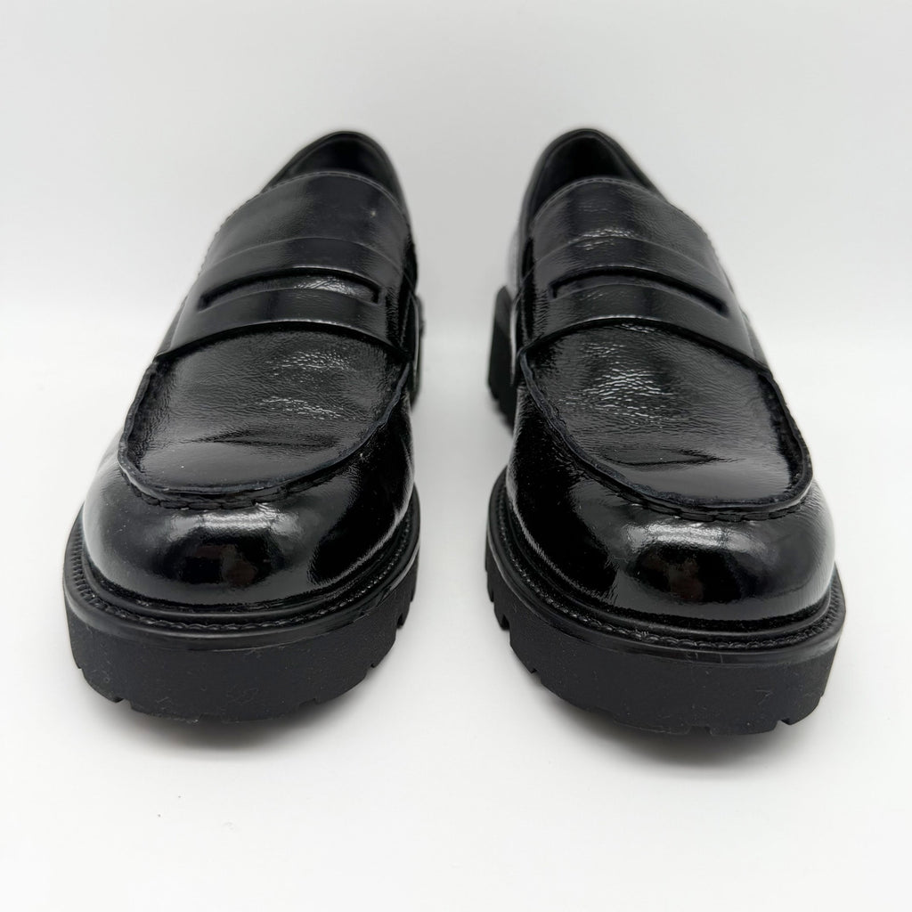 Vagabond Women Kenova Penny Loafers EU 38 US 8 Black Crinkle Leather NIB