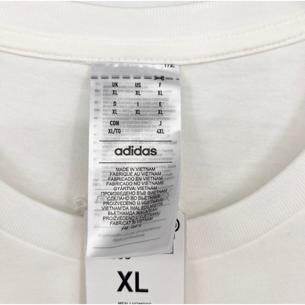 ADIDAS Men's Big Logo Single Jersey Shirt XL White Long Sleeve NWT