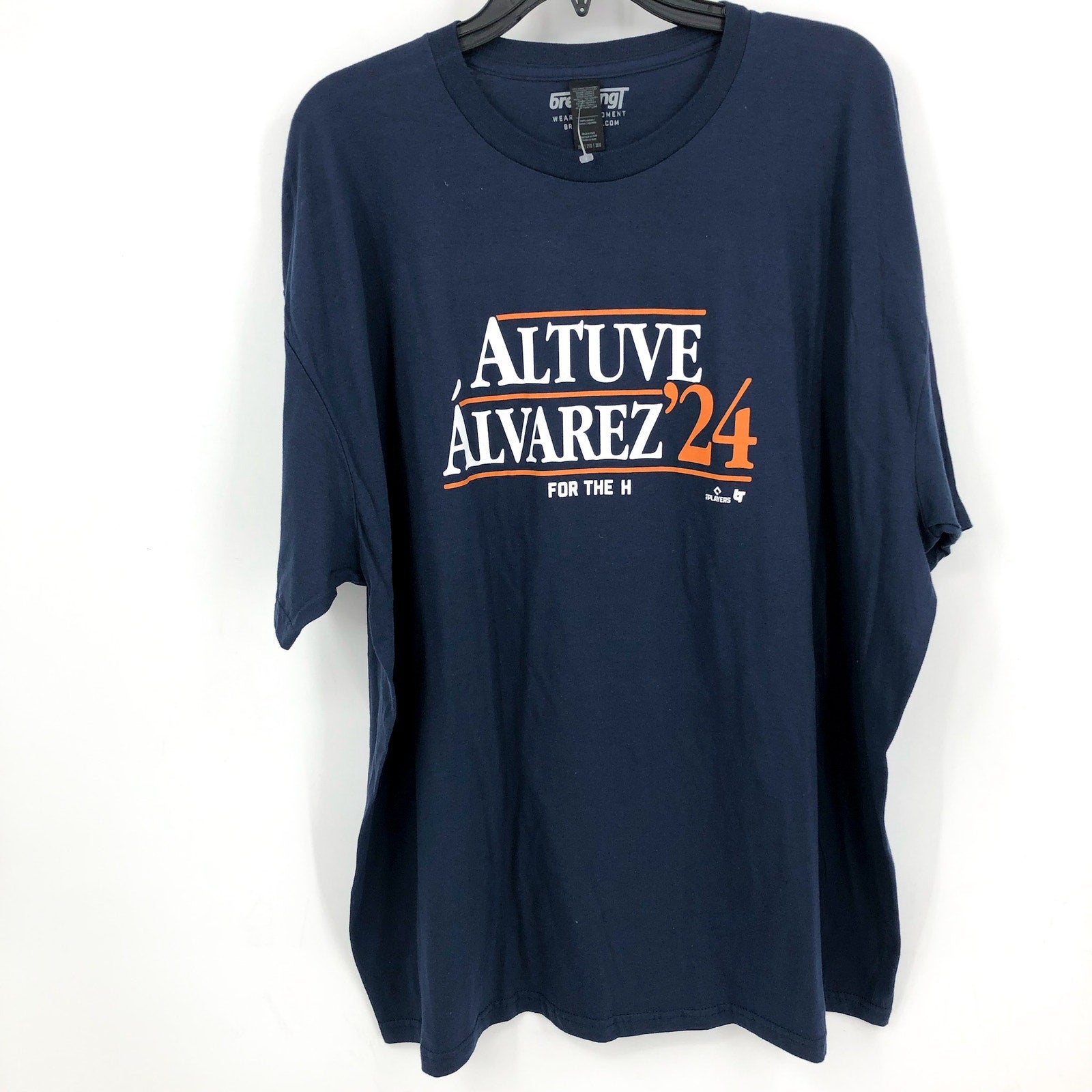 BREAKING T Mens Houston Astros Altuve Alvarez 24 T-Shirt 2XL Navy Blue NWOT