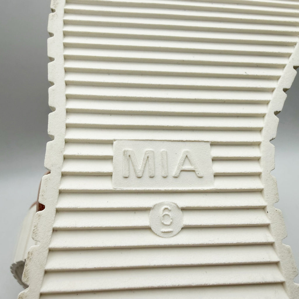 MIA Womens Yuri Wedge Sandals US 6 Taupe Beige Vegan Leather NWOB