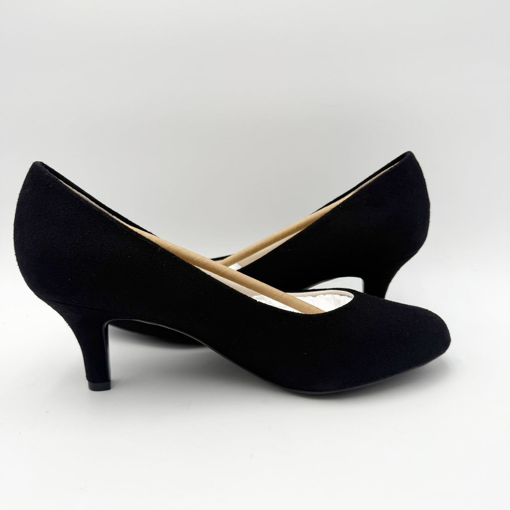 LifeStride Womens Parigi Pumps Size 9 Wide EU 40 Black Microfiber Heels NIB