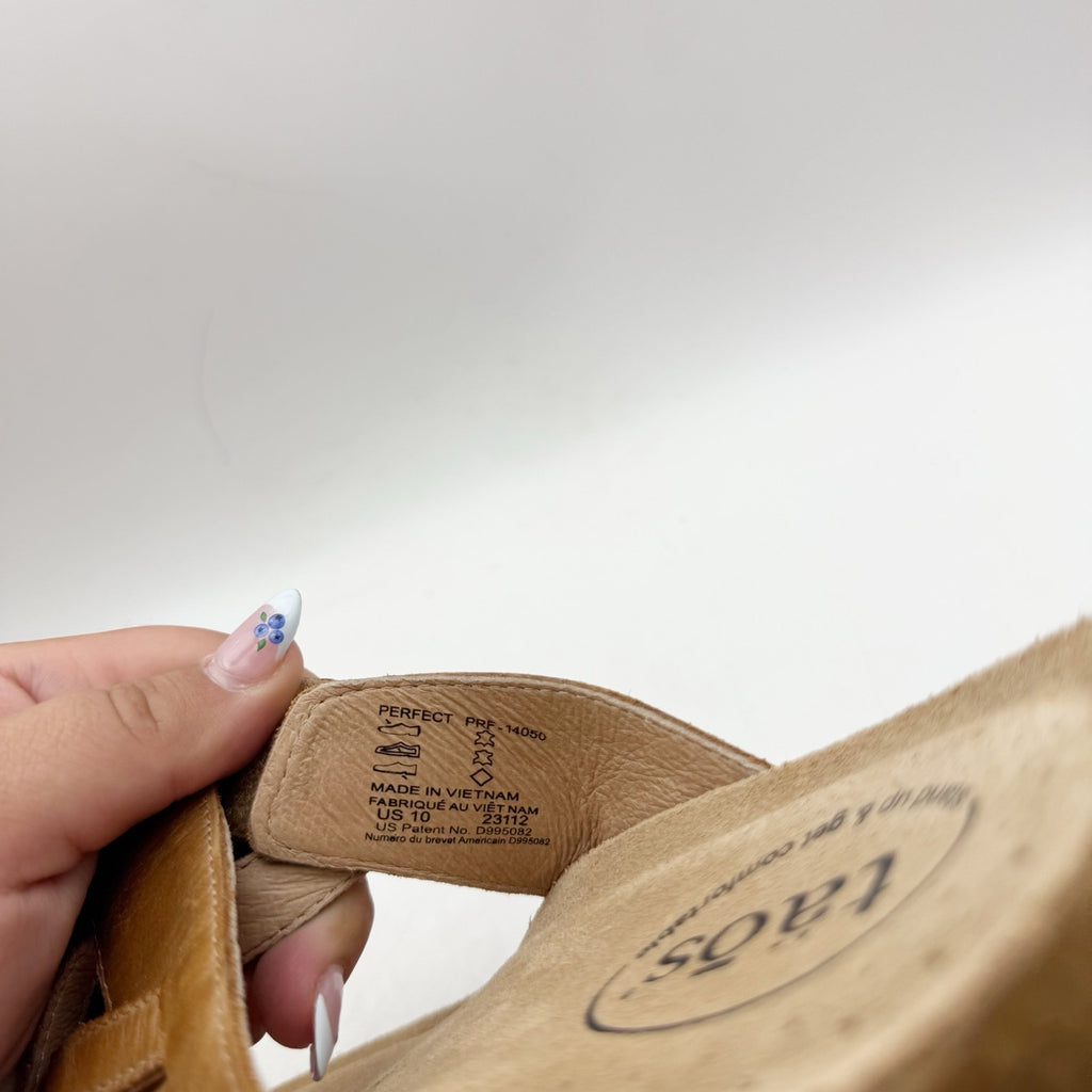 Taos Womens Perfect Toe Loop Sandals Size 10 M Tan Leather NIB