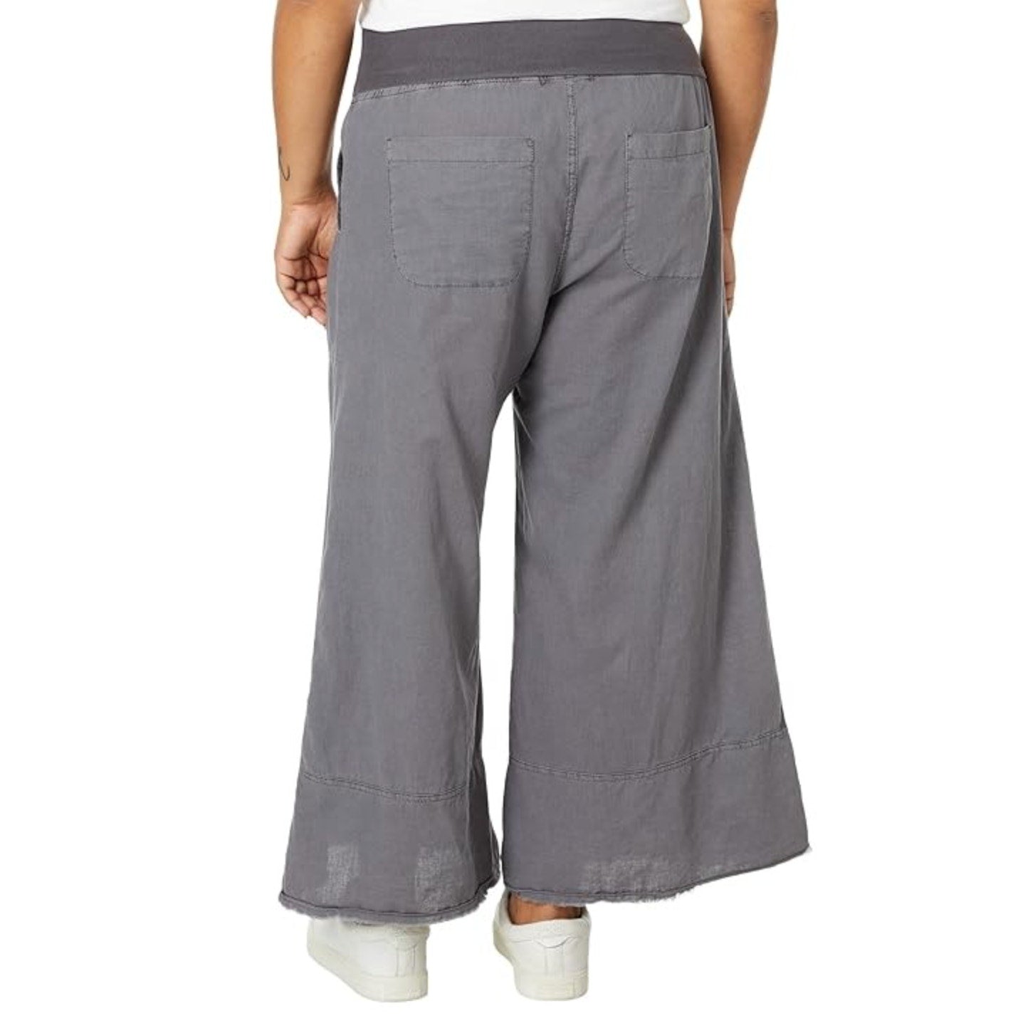 XCVI Women's Garni Crop Casual Pants Large Gray Nebulous Pigment Wide Leg NWT