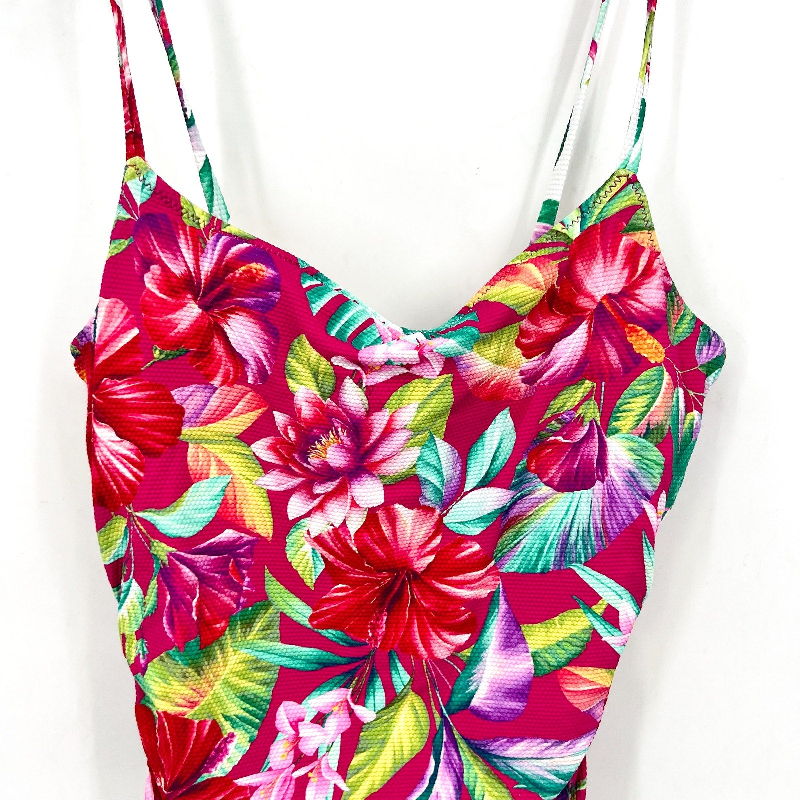 TOMMY BAHAMA Fiesta Reversible Tankini Top Small White Pink  Island Cays NWT