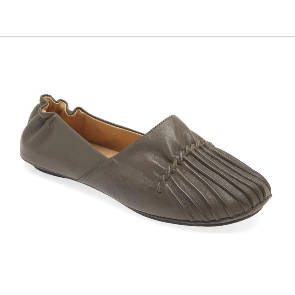 Chocolat Blu Womens Cam 2 Pleated Ballet Flats Size 10 Brown Grey Leather NIB