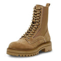 Steve Madden Womens Kenny Combat Boots US 6.5 M Taupe Tan Leather Lace Up NIB