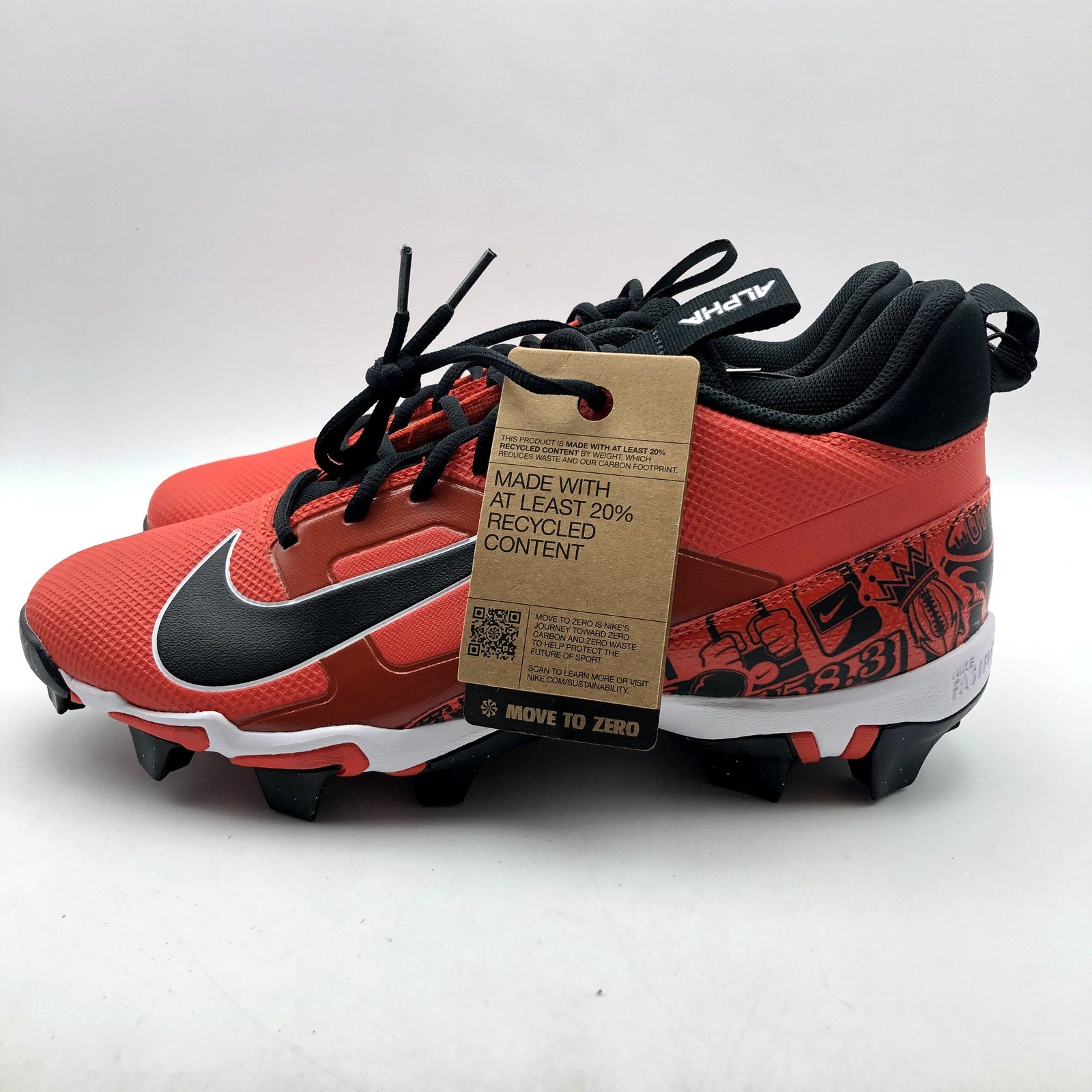 Nike Men's Alpha Menace 4 Shark SE Football Cleats Size 12 Red Black NWOB