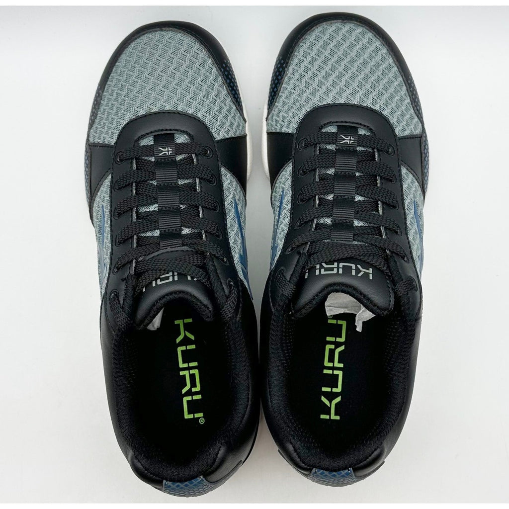 KURU Mens Quantum Athletic Shoes Size 8.5 WIDE Black White Gray Sneakers NWOB