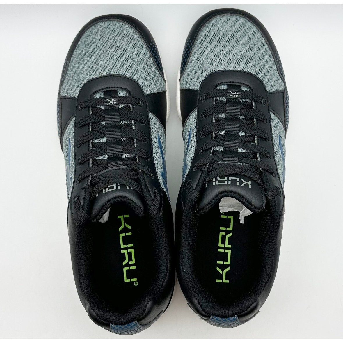 KURU Mens Quantum Athletic Shoes Size 8.5 WIDE Black White Gray Sneakers NWOB