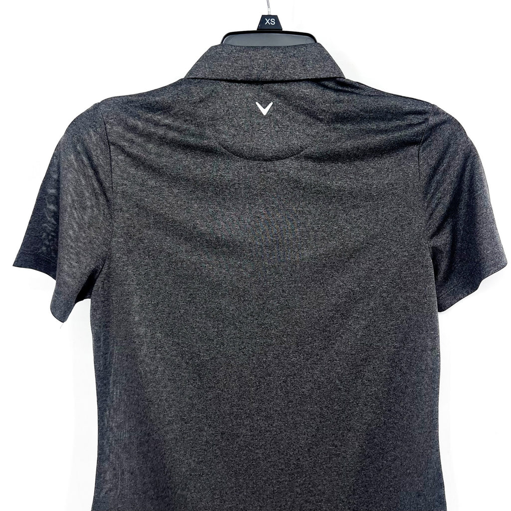 CALLAWAY Womens 1/4 Zip Short Sleeve Golf Polo Shirt XS Black Heather Gray NWT
