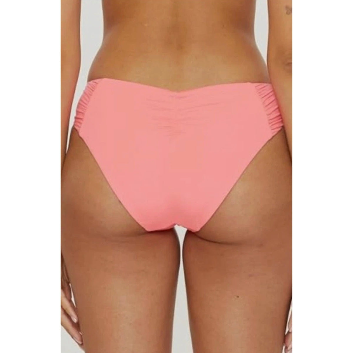 BECCA Womens Coast Adela Hipster Bikini Bottom Large Pink Coral Reef Shirred NWT