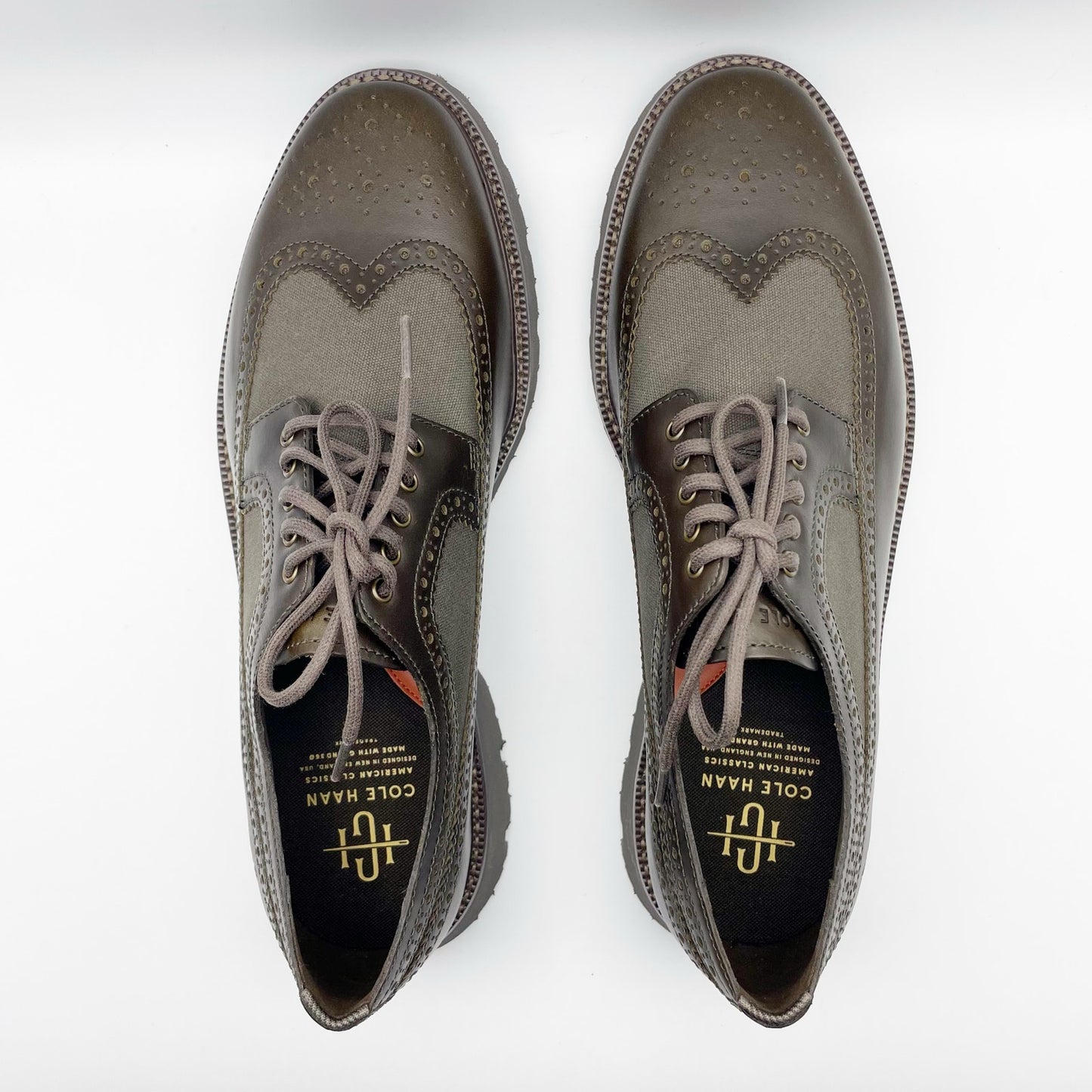 Cole Haan Men's American Classics Long Wing Shoes US 12M EU 45 Green Leather