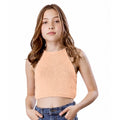 BARDOT JUNIOR Girls Andi Knit Tank Top Medium Size 8-10 Peach Pink Tie Back NWT